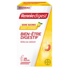 Bayer Renniedigest Bien-Etre Digestif Goût Citron Sans Sucres 20 Sachets