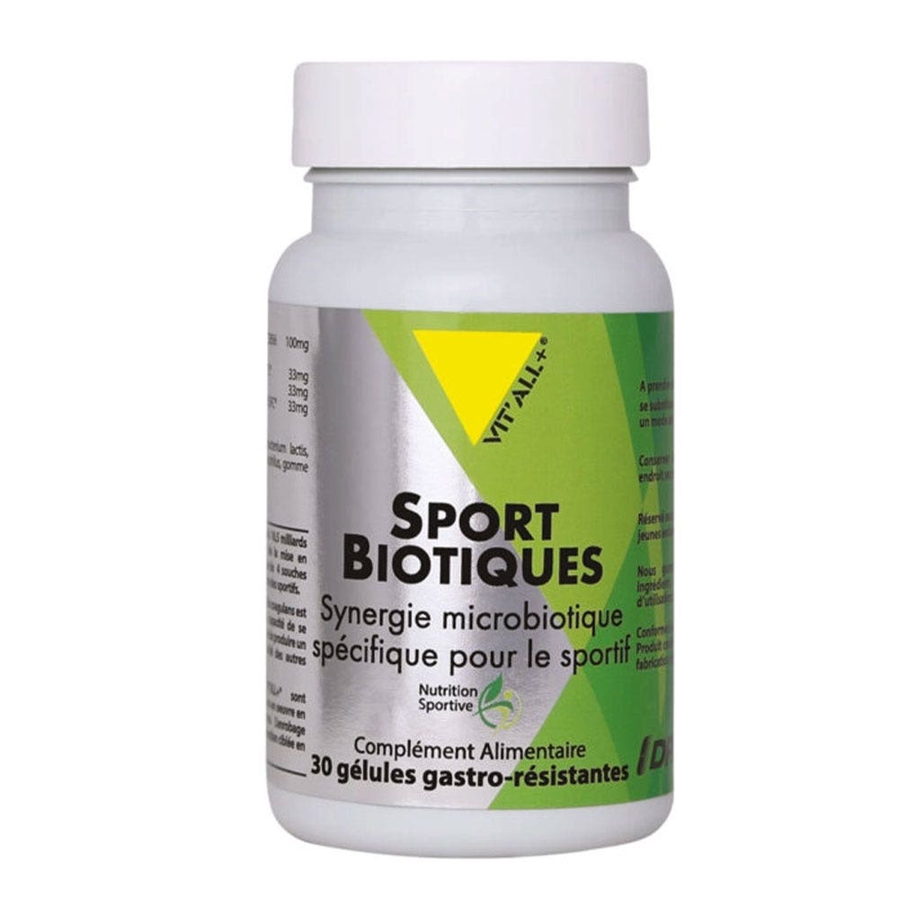 Vit'All+ Sport Biotiques avec Lactospore® Synergie Microbiotique Spécifique Pour Le Sportif 30 Gélules Gastro-Résistantes