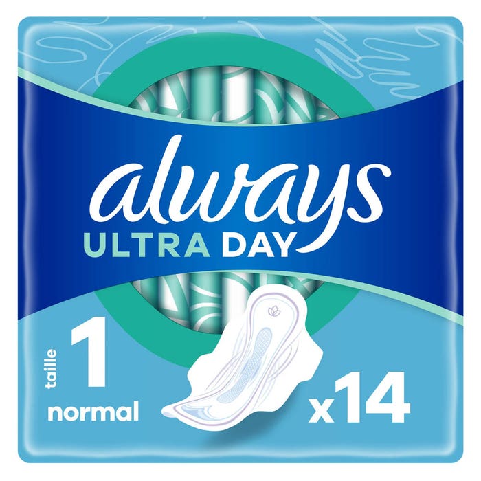 Serviettes Hygiéniques Anti-Fuites Avec Ailettes x14 Ultra Day Normal 1 Always