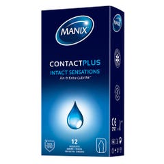 Manix Contact Plus Préservatifs Finesse et Extra Lubrification x12