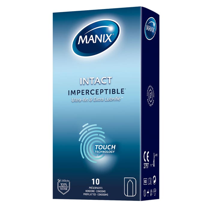 Intact Imperceptible 10 Préservatifs Ultra-Fin et Extra Lubrifié Manix
