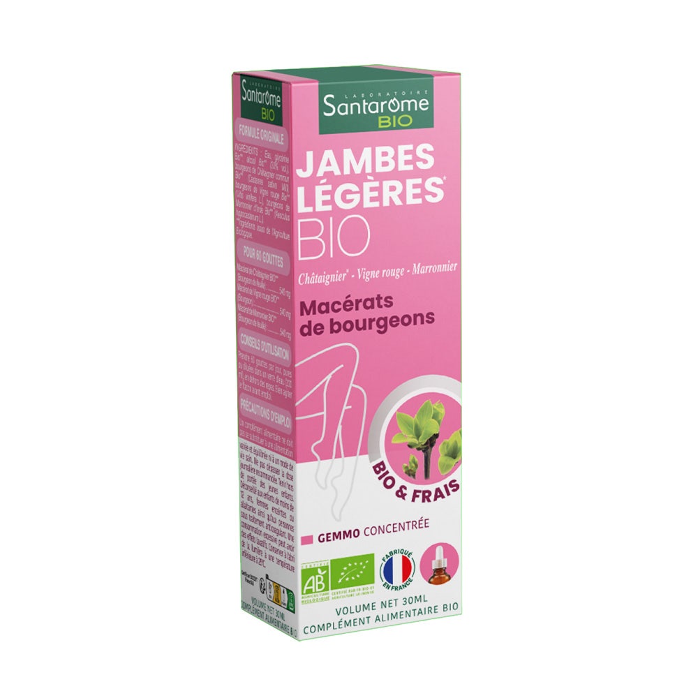 Santarome Gemmo Tri Complexe de Bourgeons Jambes Légères Gémmothérapie 30ml