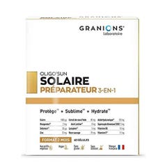Granions Oligo'Sun Préparateur Solaire 3 en 1 Cure de 2 Mois 60 Gélules