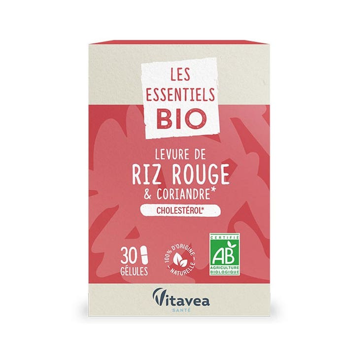 Vitavea Santé Levure de Riz Rouge & Coriandre Bio Les essentiels Cholestérol 30 Gélules