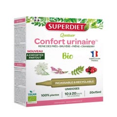 Superdiet Quatuor Corfort Urinaire Bio 20 unidoses de 15ml