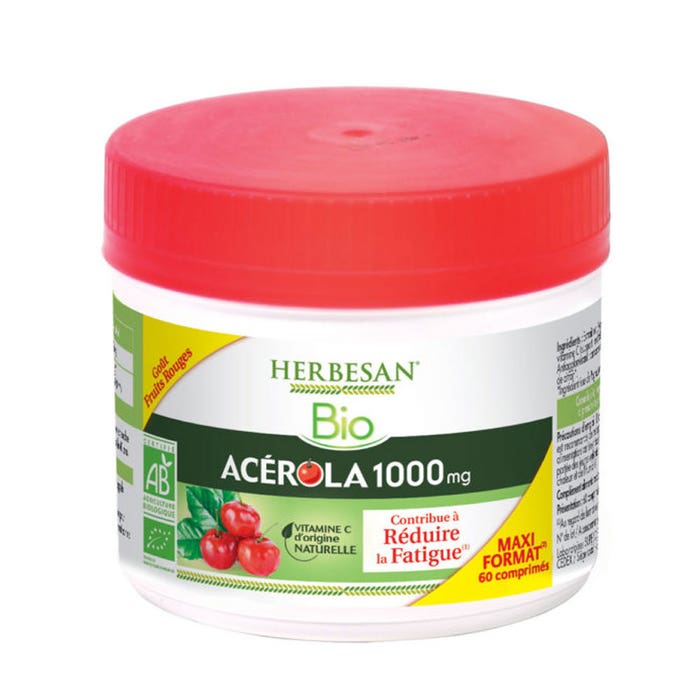 Herbesan Acérola 1000 Bio 60 comprimés à croquer