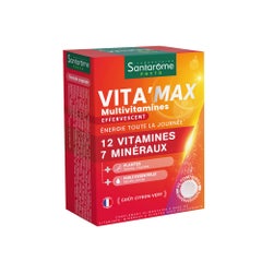 Santarome Vita'max Multivitamines A Partir de 12 Ans Goût Citron Vert 20 Comprimés Effervescents