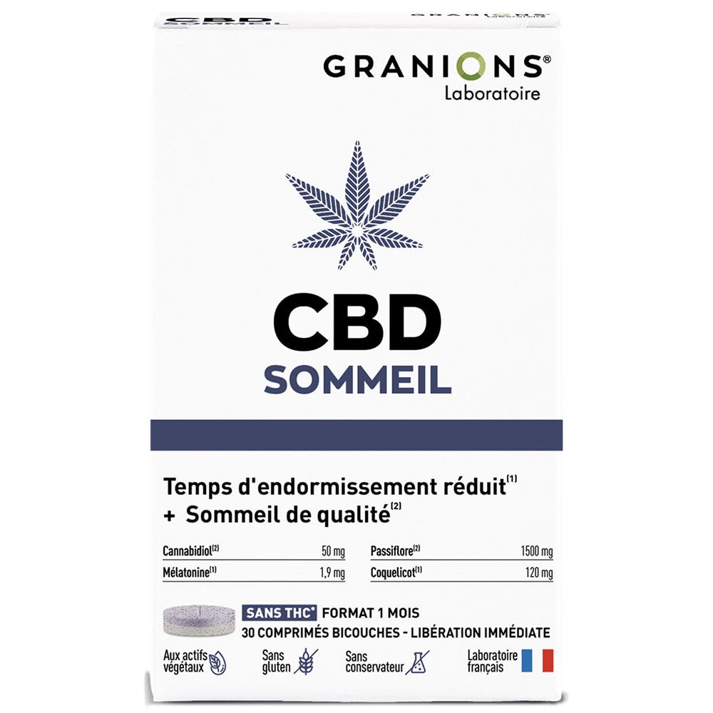 Granions CBD Sommeil 30 comprimés Bicouches