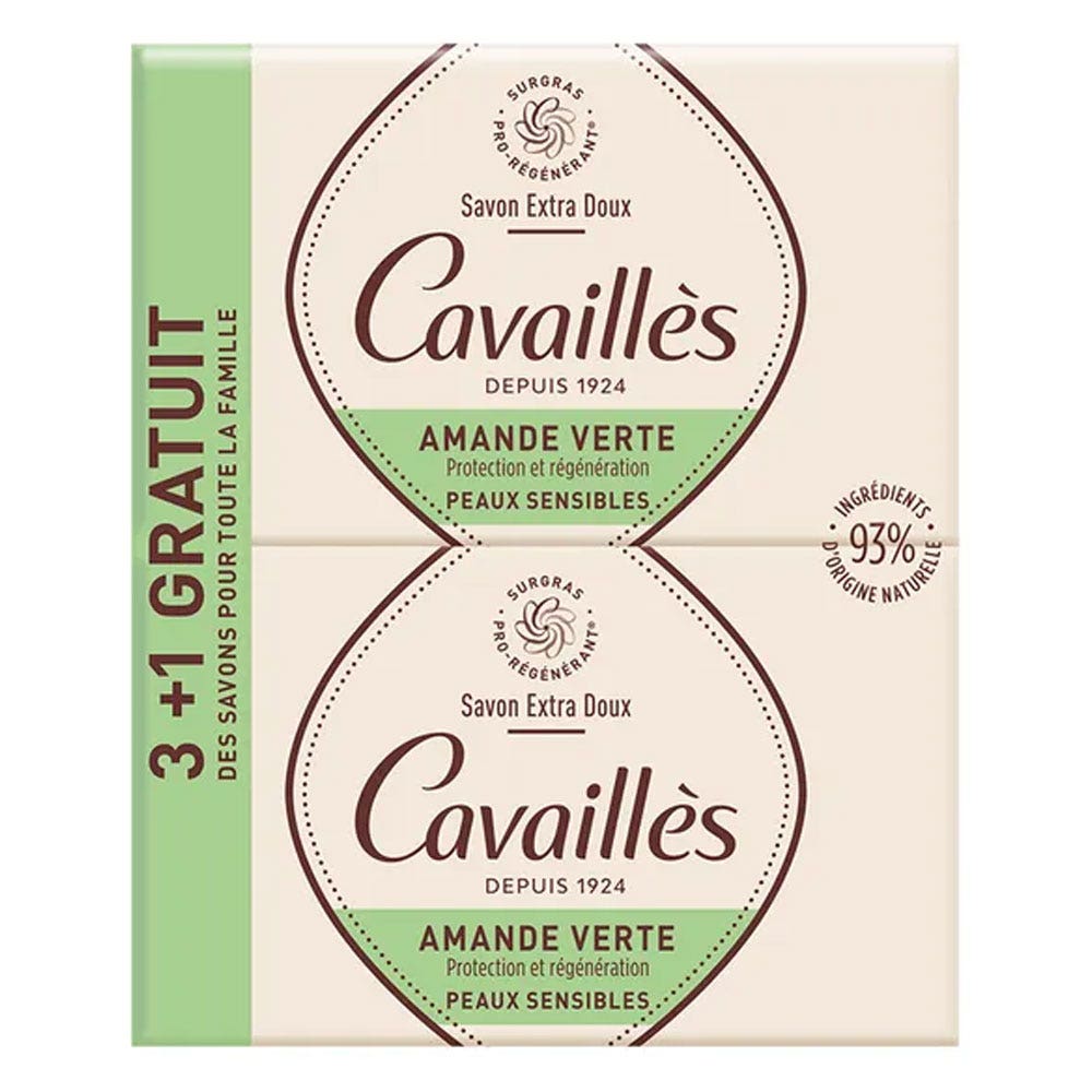 Cavaillès Savon Extra-doux Amande Verte 4x250g