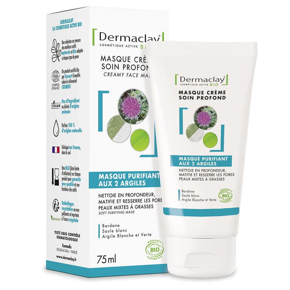 Dermaclay Masque Purifiant Aux 2 Argiles 50ml