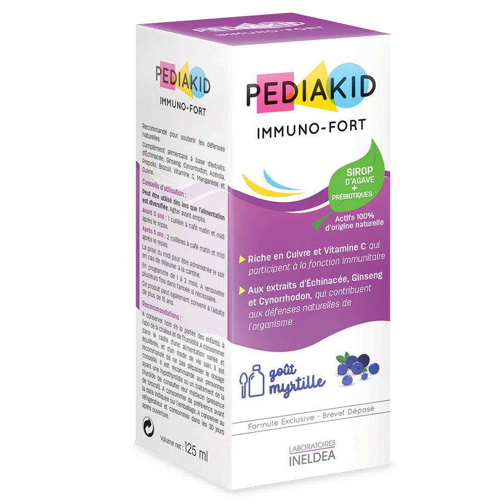 Pediakid Immuno-fort Sirop Gout Myrtille 125ml