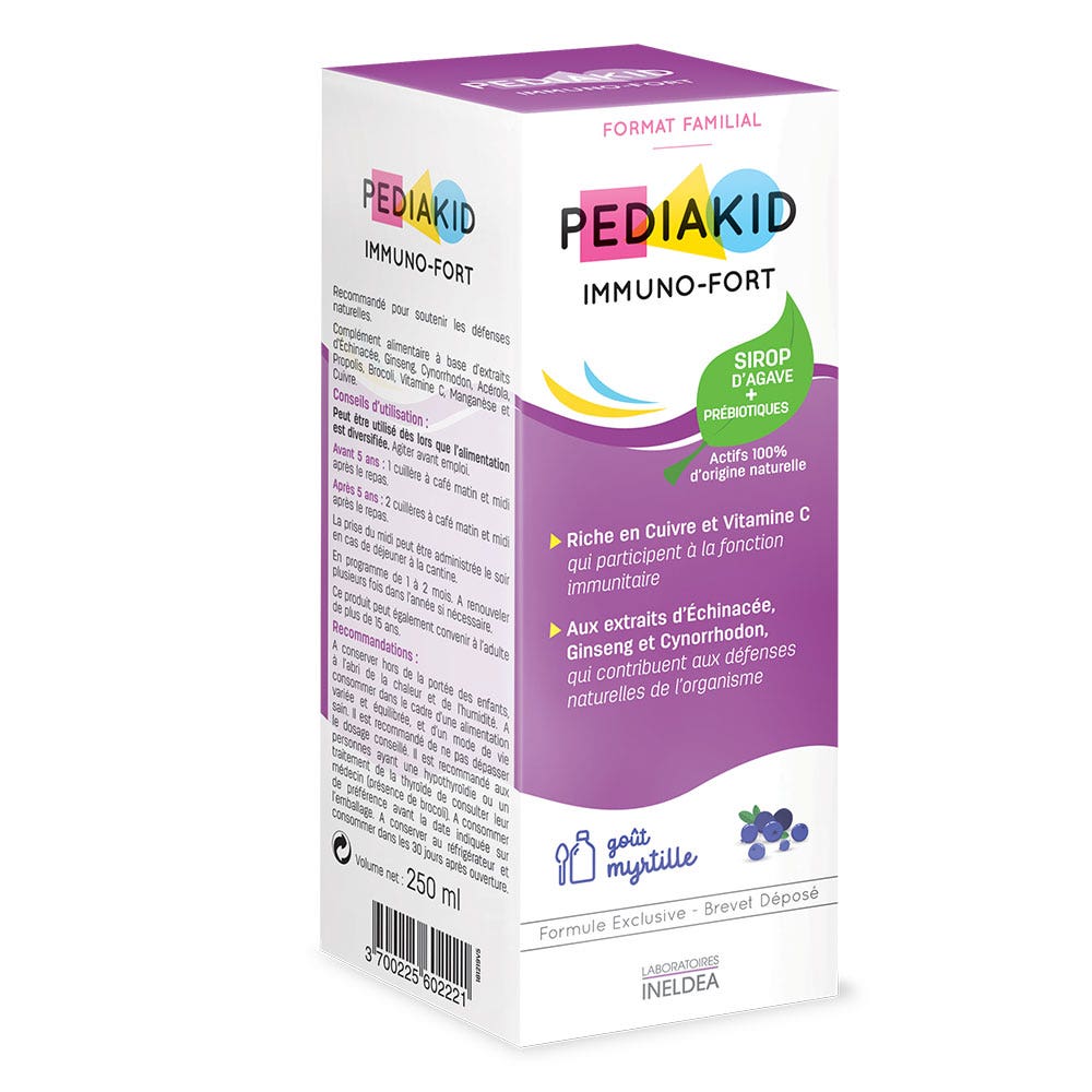 Pediakid Immuno-fort Sirop Gout Myrtille 250ml