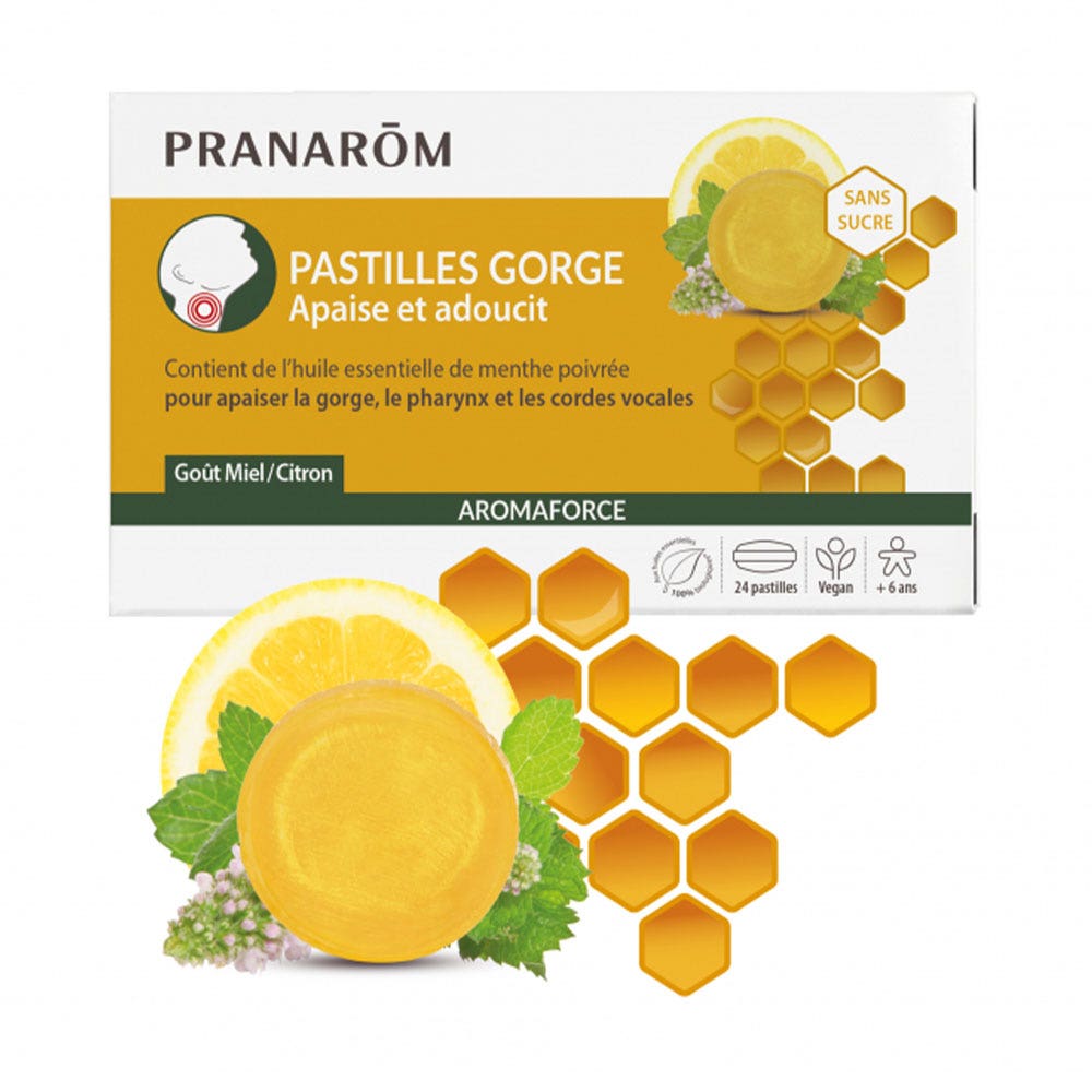 Pranarôm Aromaforce Pastilles Gorge Miel Citron x24