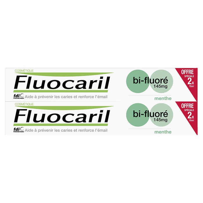Dentifrice Bi-fluore Menthe 2x75ml Fluocaril