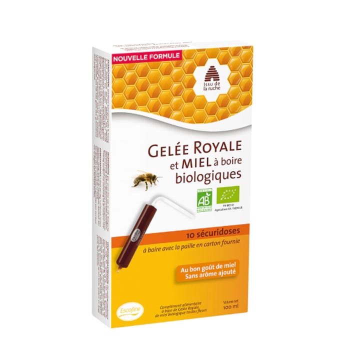Pileje Les huiles Escofines Gelee Royale + Miel à Boire 10 sécuridoses