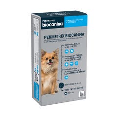 Biocanina Antiparasitaire externe Solution pour spot-on pour tres petits chiens jusque 4 kg Permetrix 3 pipettes