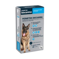 Biocanina Antiparasitaire externe Solution pour spot-on pour grands chiens de plus de 25 kg Permetrix 3 pipettes
