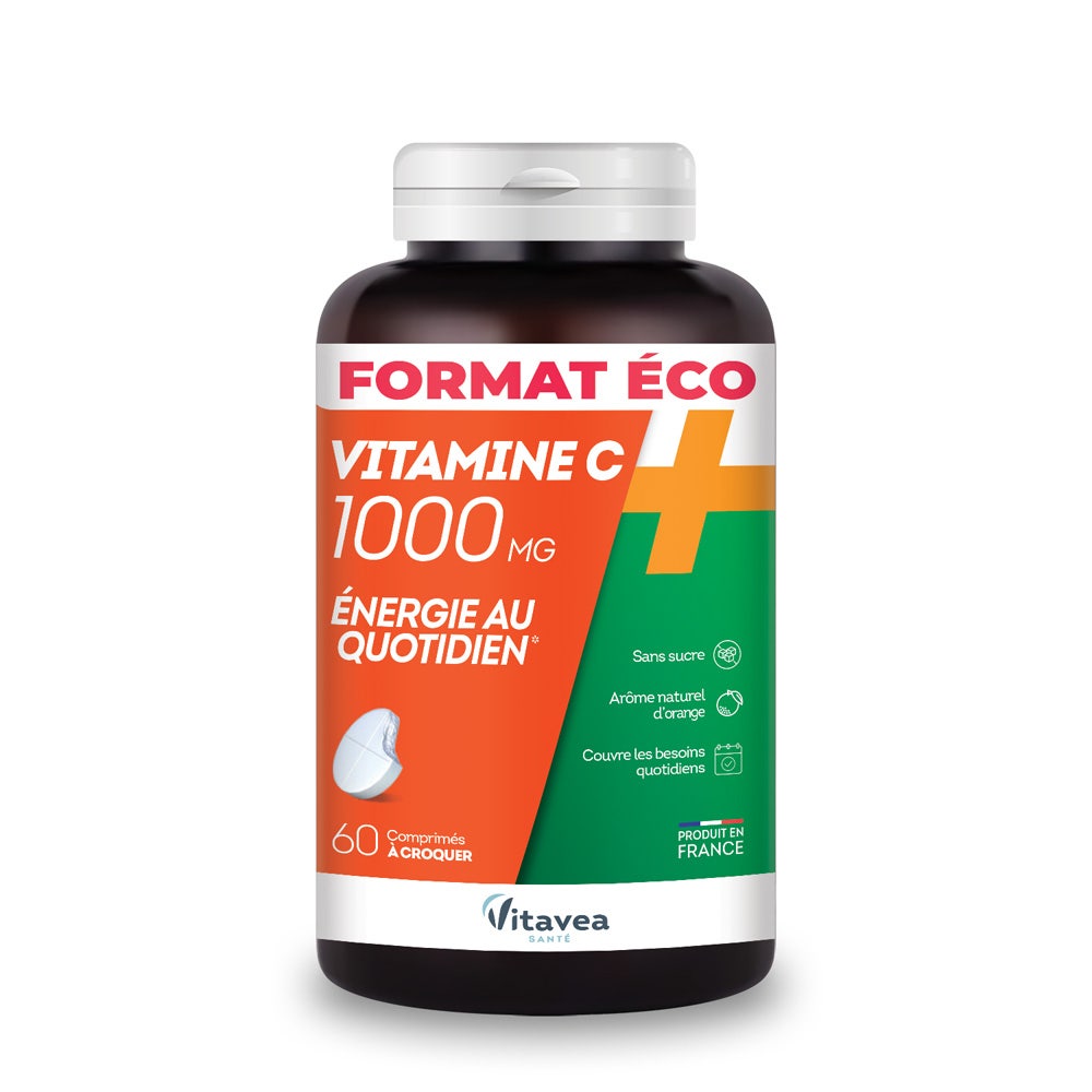 VITAVEA Vitamine C 1000 mg 60 comprim&eacute;s Energie au quotidien  Sant&eacute;