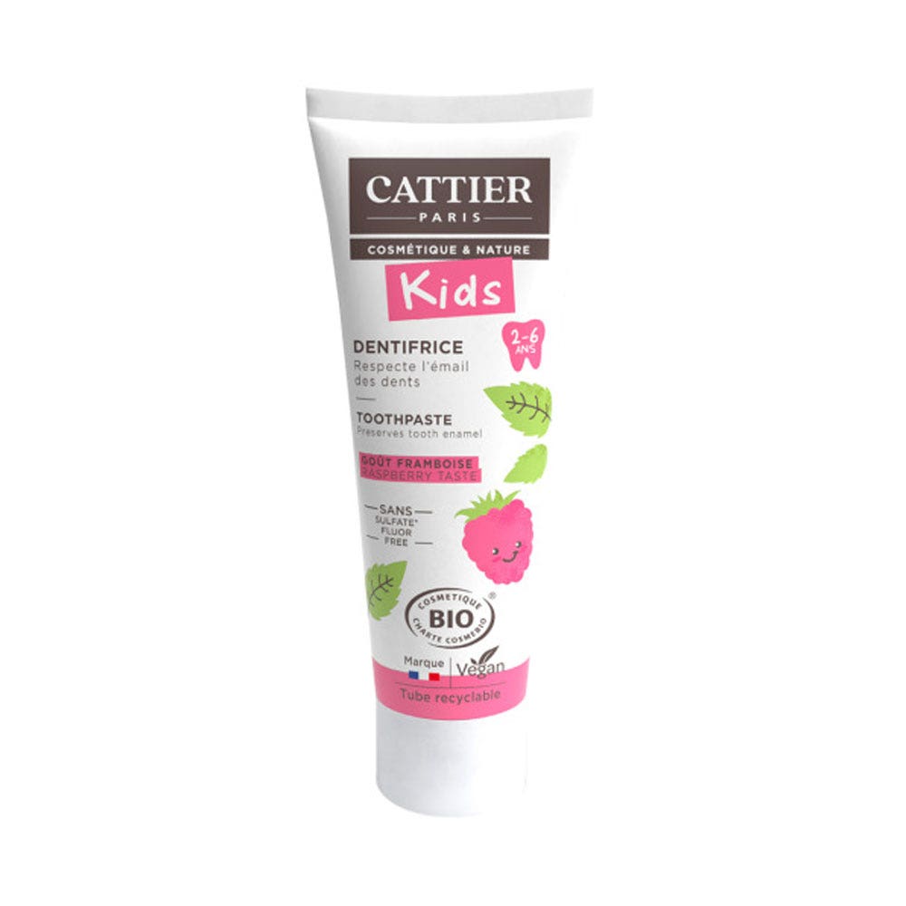 Cattier Dentifrice Kids Framboise 2-6 Ans Bio 50ml