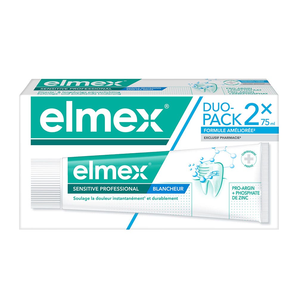ELMEX SENSITIVE PROFESSIONAL DENTIFRICE BLANCHEUR 2X75ML