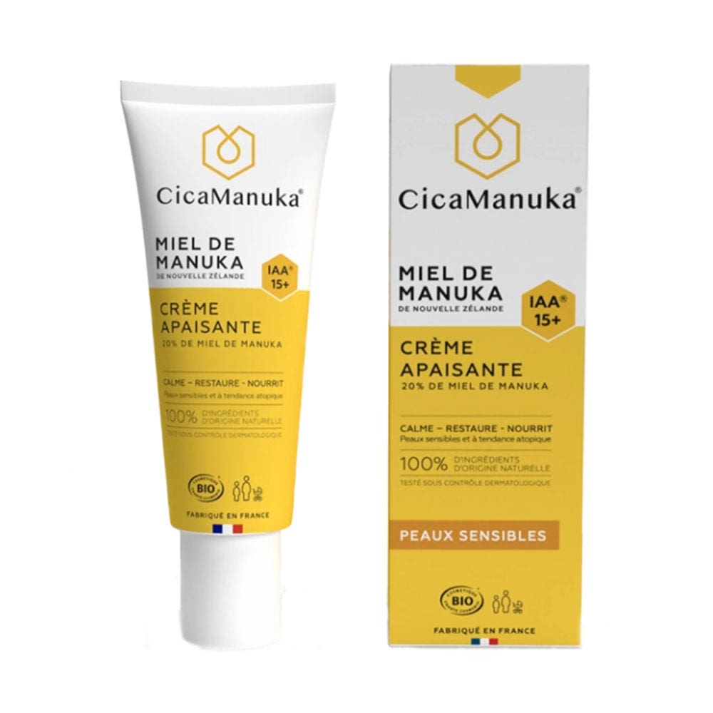 Cica Manuka Crème Apaisante Bio Au Miel de Manuka IAA15+ Peaux Sensibles 75ml