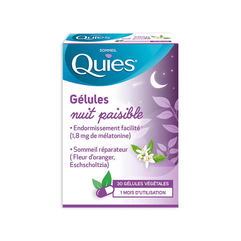QUIES Nuit paisible 30 g&eacute;lules Sommeil 
