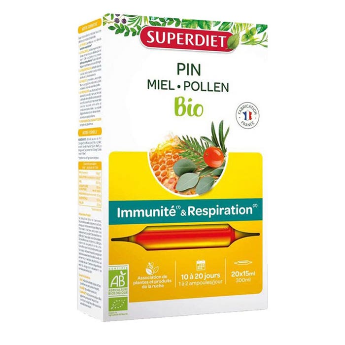 Pin Bio 20 Ampoules Immunité et Respiration Superdiet