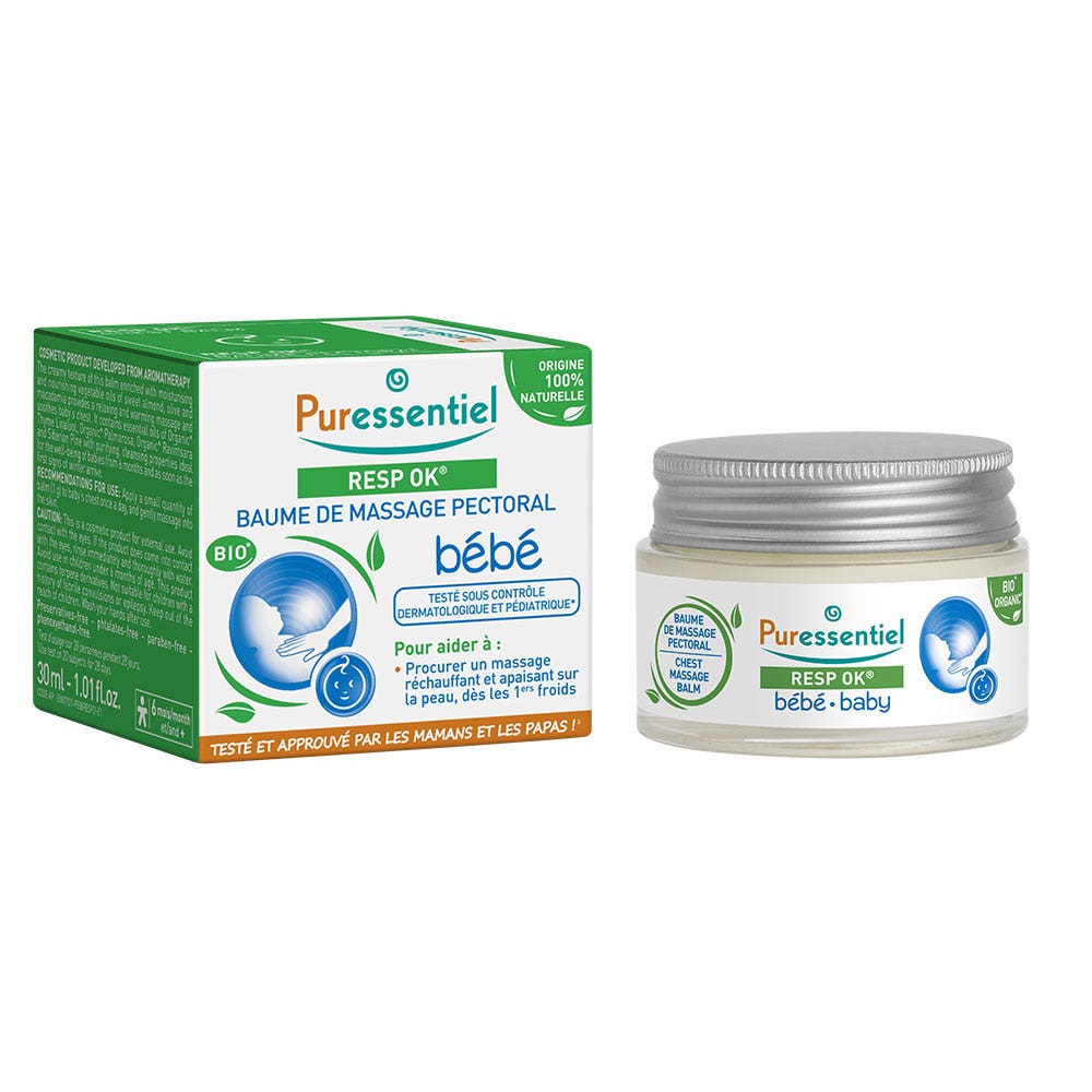 Puressentiel Resp Ok® Baume de Massage Pectoral Bébé Bio 30ml