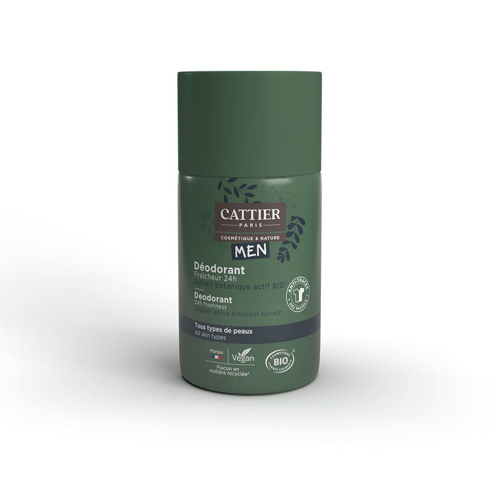 Cattier Homme Déodorant Roll on Bio Fraîcheur 24h 50ml