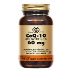 Solgar CoQ 10 60mg Cardiovasculaire Antioxydants 30 gélules végétales