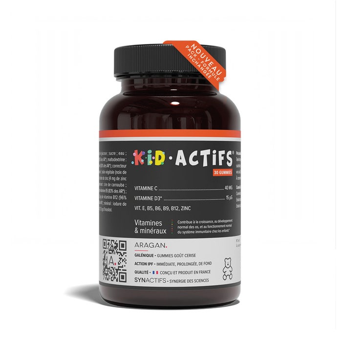 Aragan Synactifs KidActifs Vitamines et minéraux 30 gummies