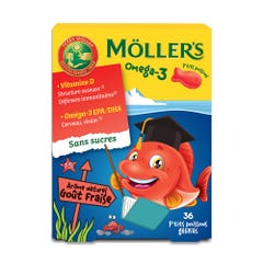 Moller'S Omega-3 Sans sucres 36 P'tits Poissons gélifiés