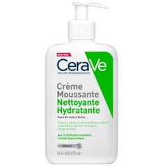 Cerave Cleanse Visage Creme Moussante Nettoyante Hydratante Peaux Normales à Sèches 473ml