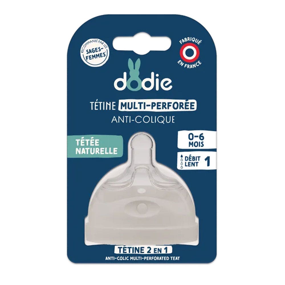Dodie Tétine Multi-Perforée Anti-Collique En Silicone
