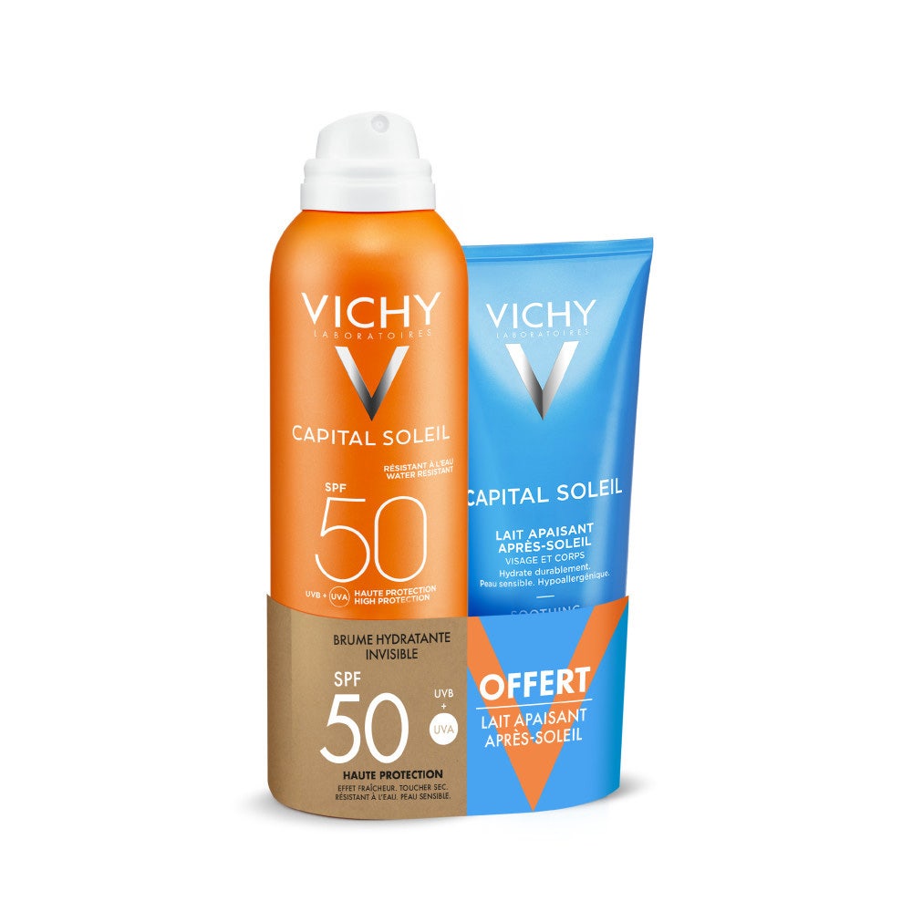 Vichy Capital Soleil Brume Hydratante Invisible SPF50+ 200ml + Lait Apaisant Après-soleil 100ml Offert