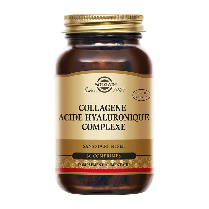 Solgar Collagène Acide Hyaluronique Complexe Beauté Peau 30 comprimés