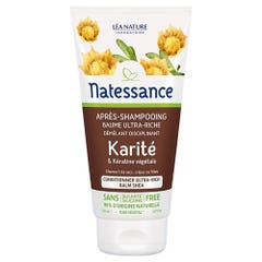 Natessance Apres Shampooing Ultra-Riche Karité Et Kératine Végétale Cheveux Tres Secs Crepus ou Frisés 150ml