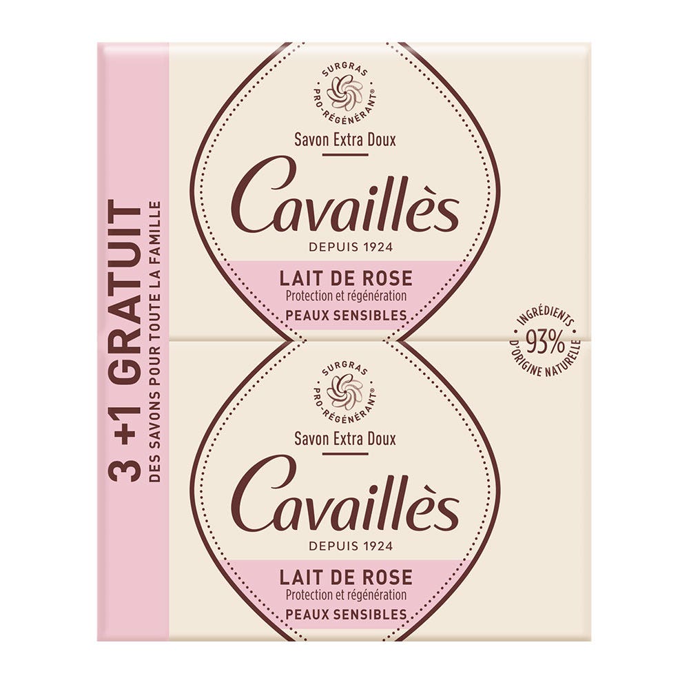 Rogé Cavaillès Extra Doux Savon Lait De Rose 4x250g