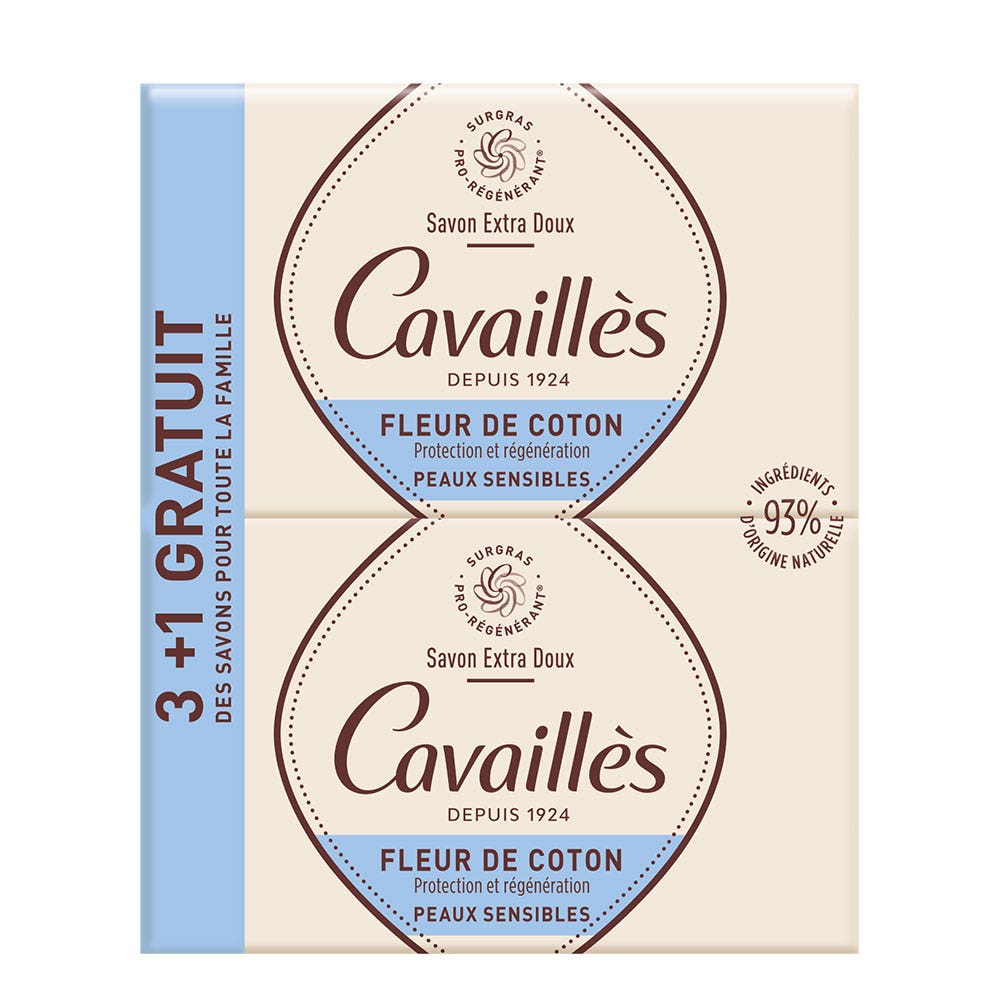 Rogé Cavaillès Extra Doux Savon Fleur De Coton 4x250g