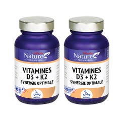 Nature Attitude Vitamines D3 + K2 2x60 gélules
