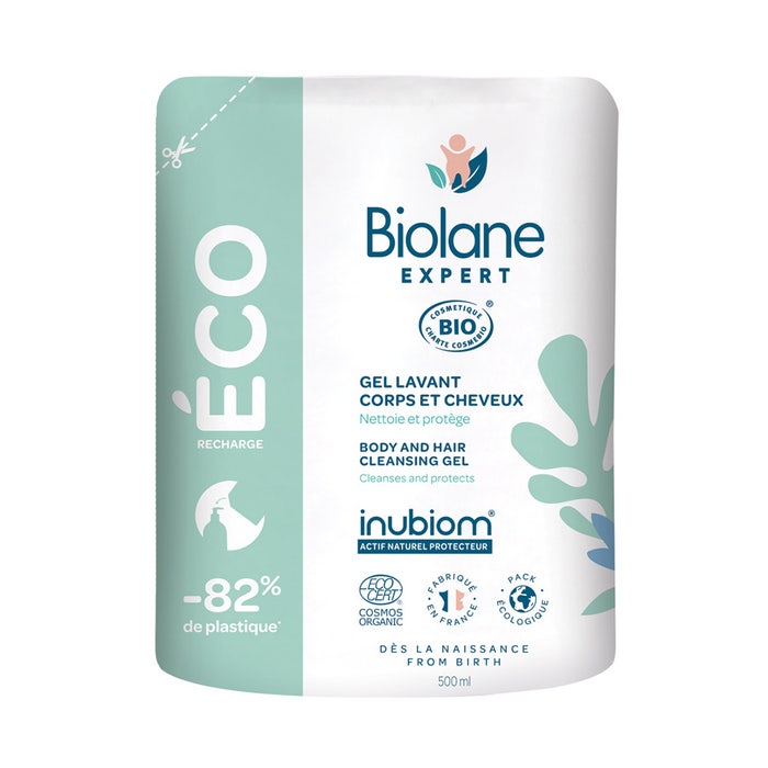 Biolane Expert Éco Recharge Gel Corps & Cheveux Bio 500ml