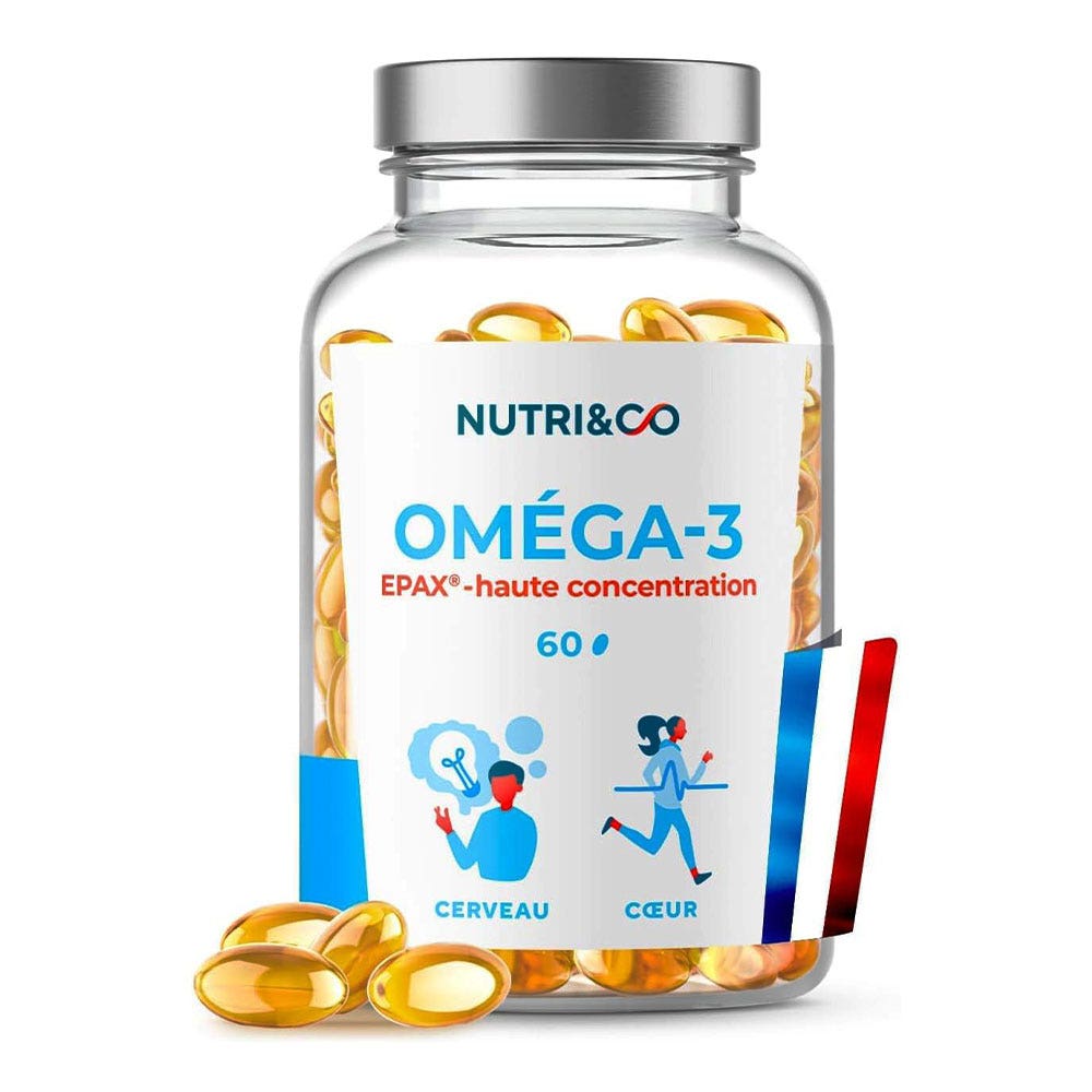 NUTRI&CO Oméga-3 Epax Haute Concentration Sans Odeur Huile Poisson Sauvage 120 gélules