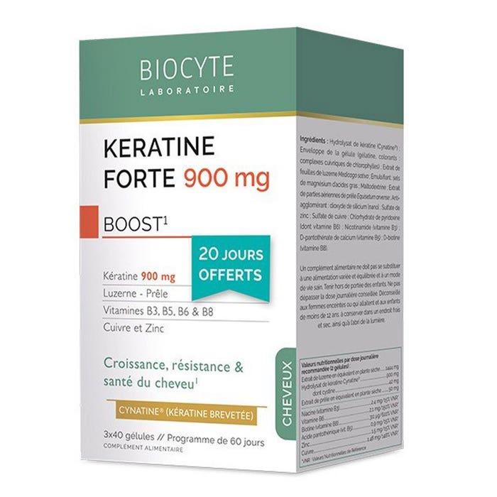 Biocyte Keratine Forte 900mg 3x40 Gélules