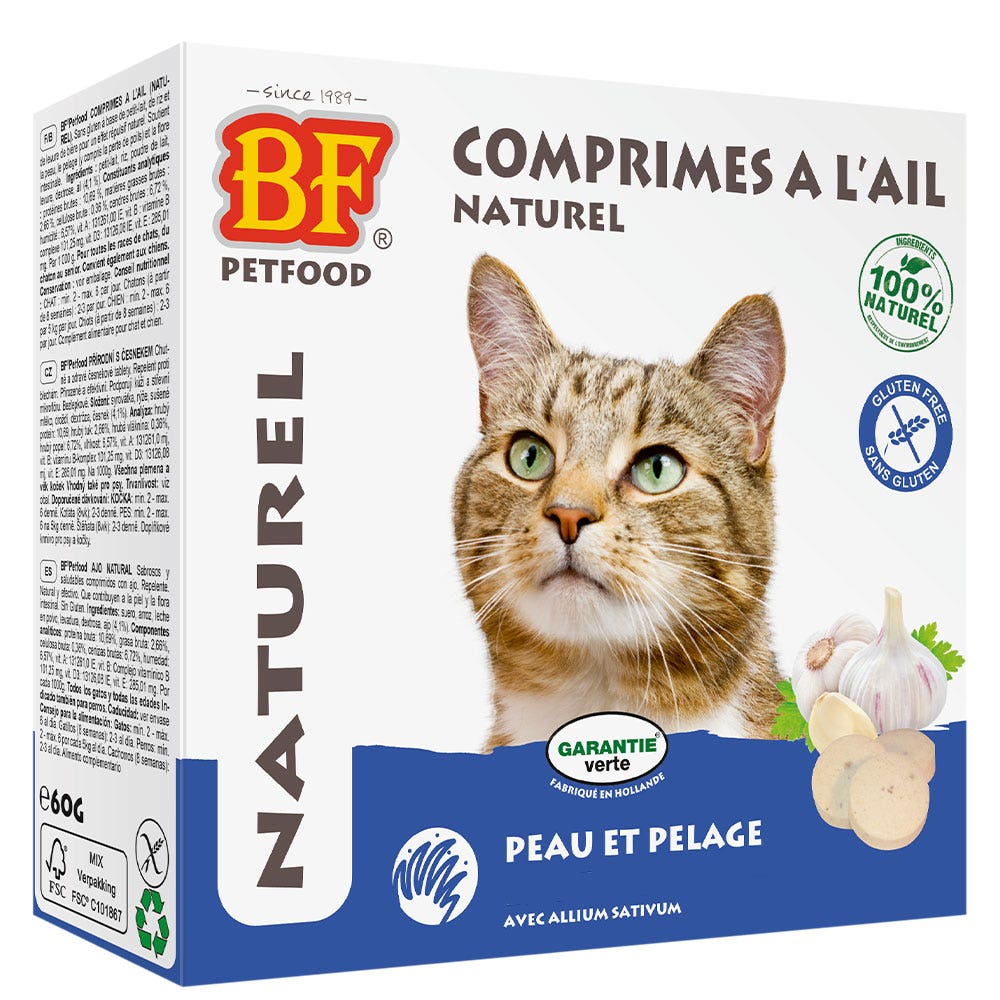 Biofood BF Petfood Ail Naturel Répulsif Peau et Pelage 100 Comprimés