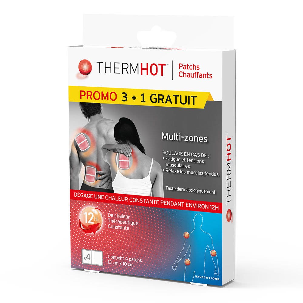 Bausch&Lomb Thermhot Patchs Chauffants Multizones 13x10cm x3 + 1
