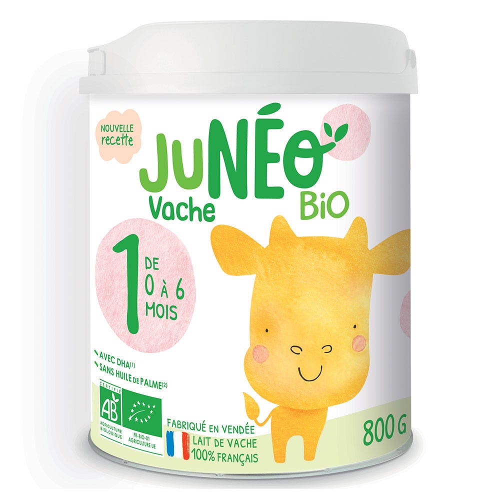 Juneo Vache Lait Bio Pour Nourrissons 1er Age 0 à 6 Mois 800g