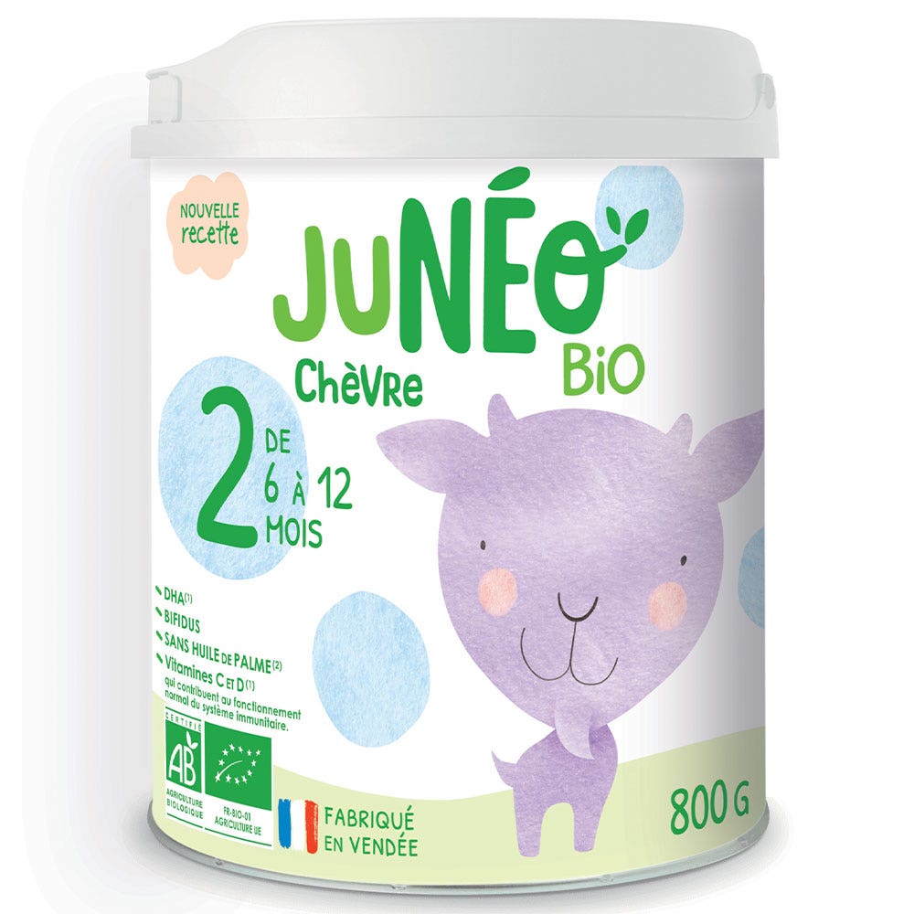 Juneo Chèvre Lait de Suite Bio 2ème Age 6 à 12 Mois 800g