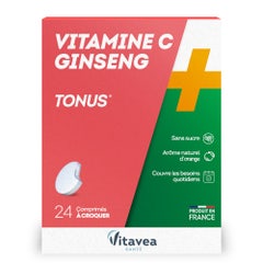 Vitavea Santé Vitamine C + Ginseng Tonus 24 Comprimes A Croquer