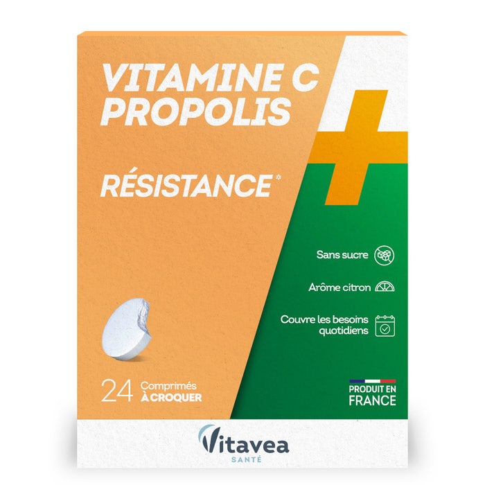 Vitavea Santé Vitamine C + Propolis Résistance 24 Comprimes A Croquer