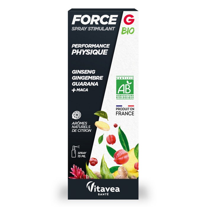 Spray stimulant Bio 15ml Force G Performances Physiques Vitavea Santé